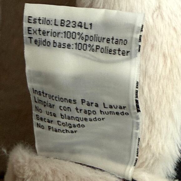 B Coature Faux Leather Faux Fur Sherpa Longline Jacket Coat Black Cream Size XL - Picture 9 of 9